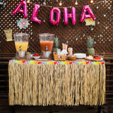4E's Novelty 9ft Luau Grass Table Skirt, 2 Pack – Hawaiian Party Decor & Moana Birthday Must-Have
