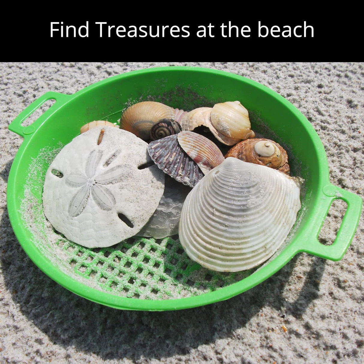 4E's Novelty 4 Pack Sand Sifter – 8.75" Sandbox Toys for Kids, Durable Beach Rock Strainers
