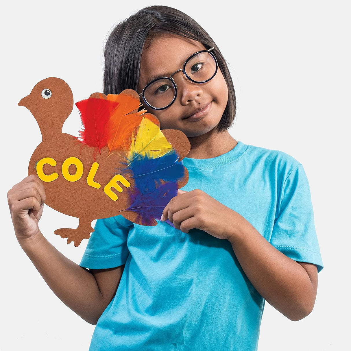 4E's Novelty 24 Pack Blank Foam Turkey Craft-8" Foam Turkey Cutouts for Classroom Thanksgiving Turkey Bulletin Board Decorations & School Party Craft