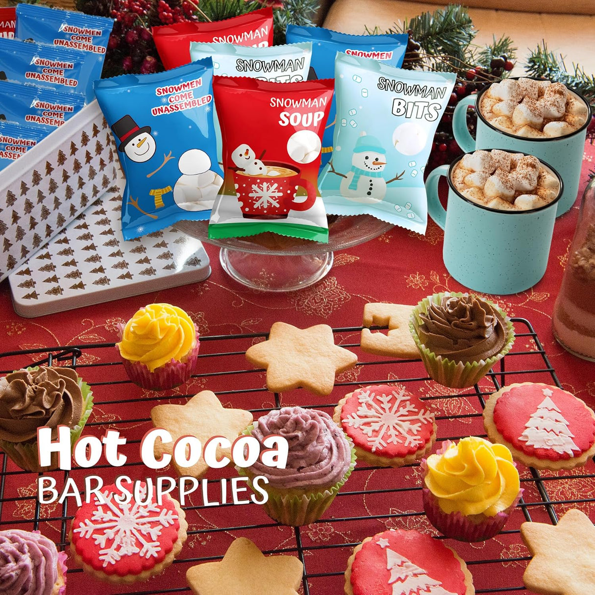 4E's Novelty 24 Packets 3 Assorted Mini Marshmallows - Individually Wrapped Marshmallows Packets for Hot Chocolate & Marshmallows Cocoa Toppers