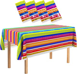 4E's Novelty Fiesta Plastic Tablecloths – 4 Pack 54x108 | Cinco de Mayo & Taco Party Decor