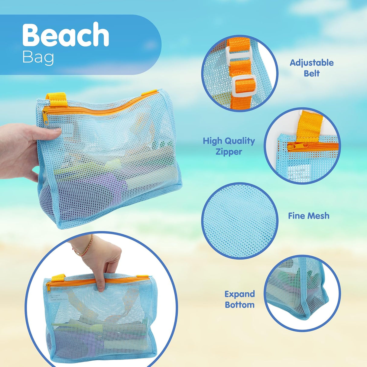 4E's Novelty Ultimate Beach Toy Set – Sand Sifter, Beach Shovel & Shark Tooth Sifter for Kids & Teens (2 pcs)