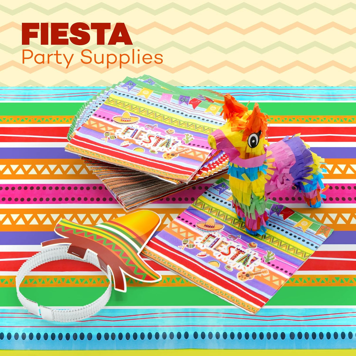 4E's Novelty 50 Pack Cinco De Mayo Fiesta Napkins – Perfect Party Decorations & Supplies