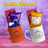 4E's Novelty Halloween 50 Mini Marshmallows Per Pack Per Pack 2 Styles, Vanilla Halloween Candy for Treat or Trick