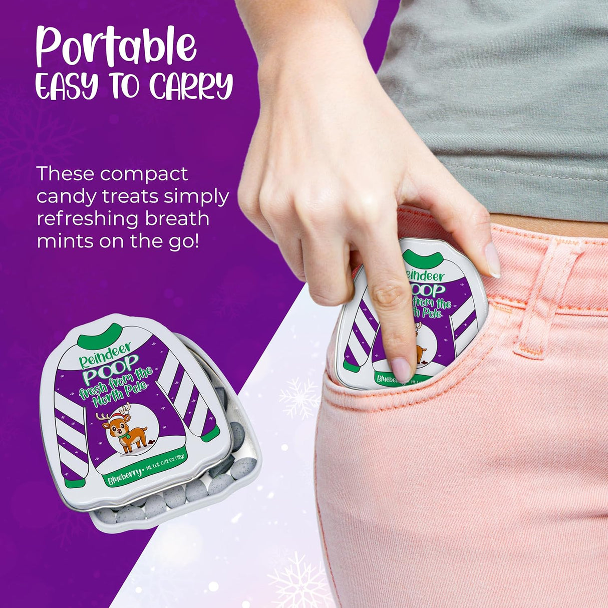 4E's Novelty 4 Pack Christmas Poop Mints – Funny Stocking Stuffers for Teens & Adults