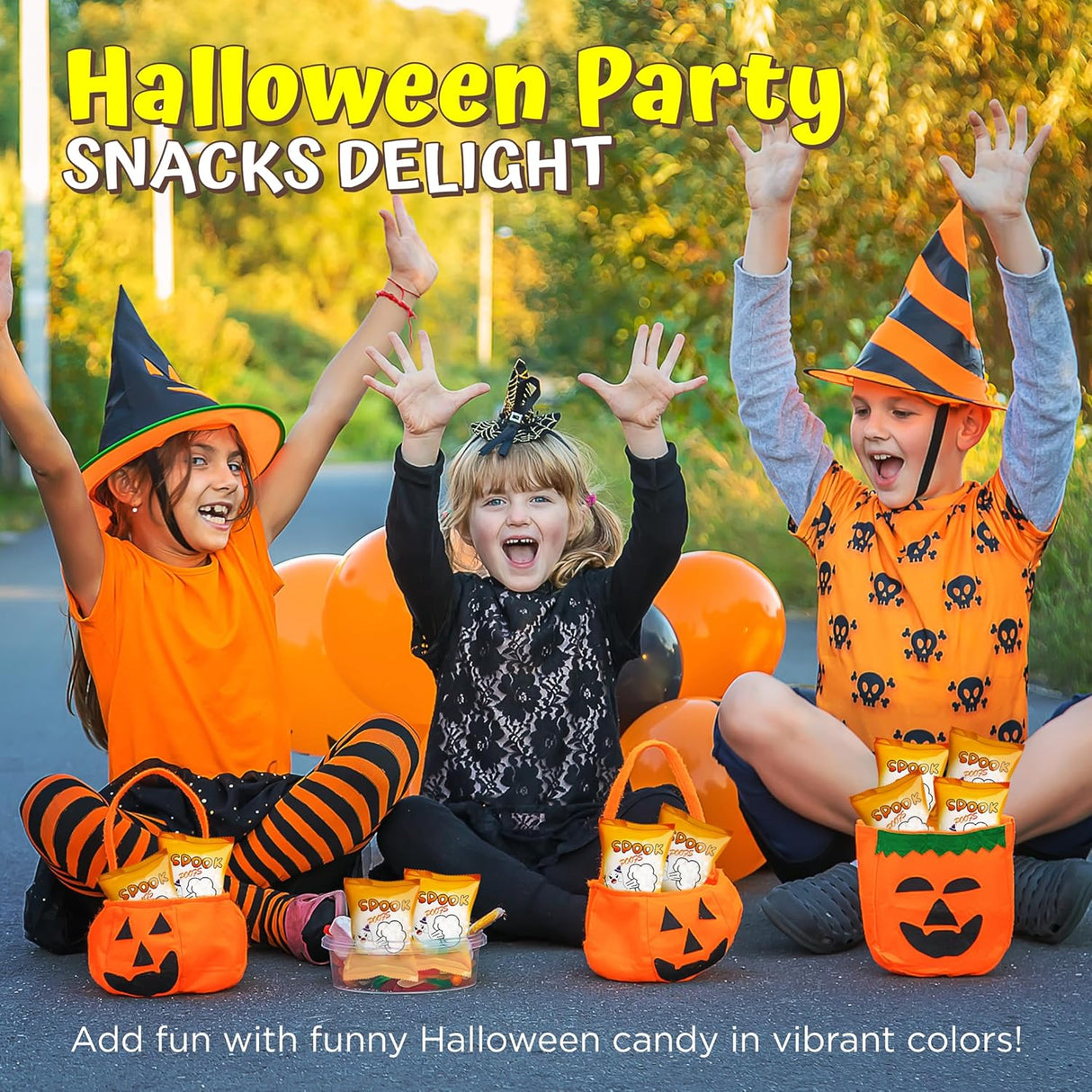 4E's Novelty 24 Pack Mini Marshmallows Indvidually Wrapped, Spook Poofs, Vanilla Flavor - Halloweens Candy Individually Wrapped for Kids in Bulk