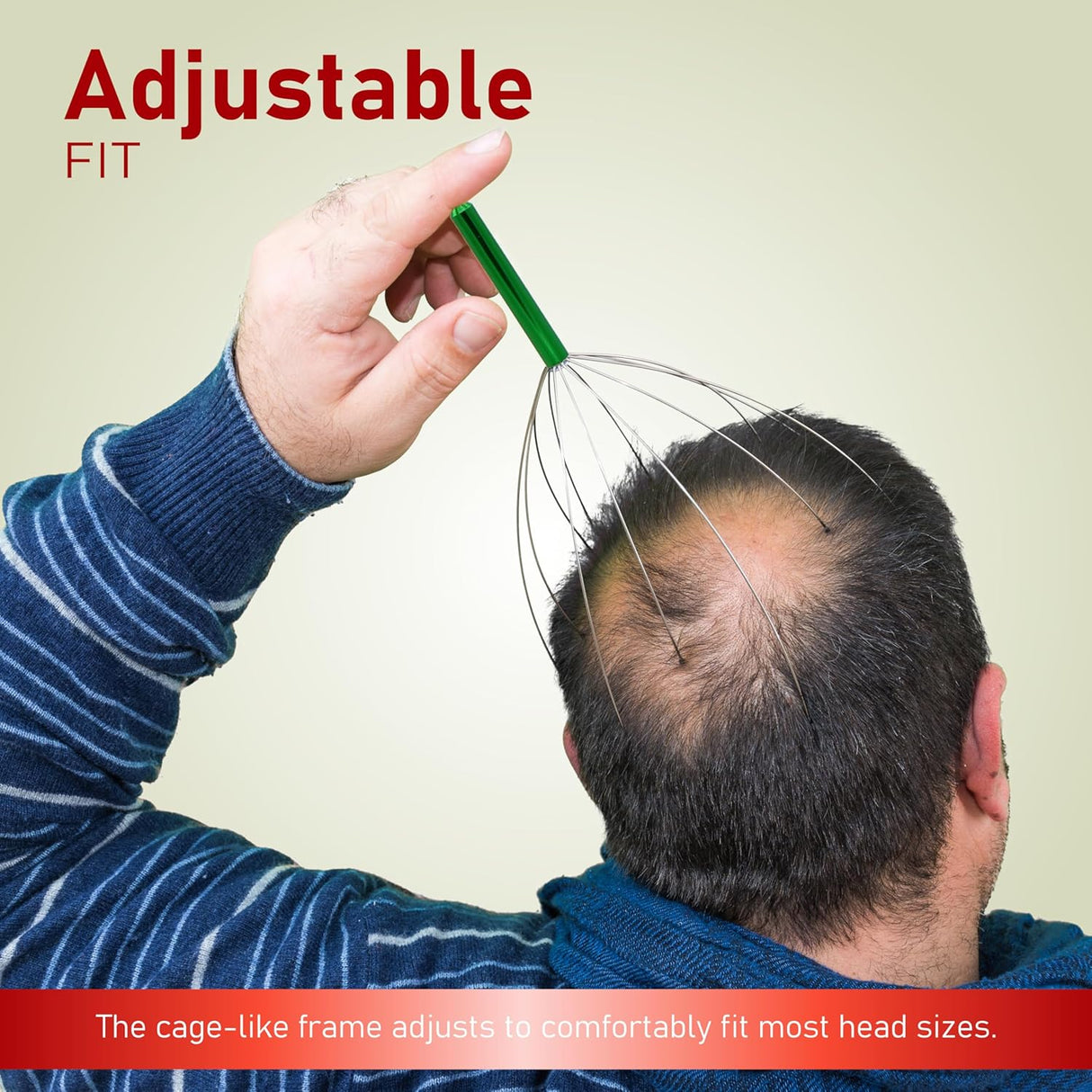 4E's Novelty Elf’s Scalp Massager – Christmas Gift for Relaxation, Stress Relief, and Hair Growth – Fun Head Scratch Tool for Women, Men, and Teens