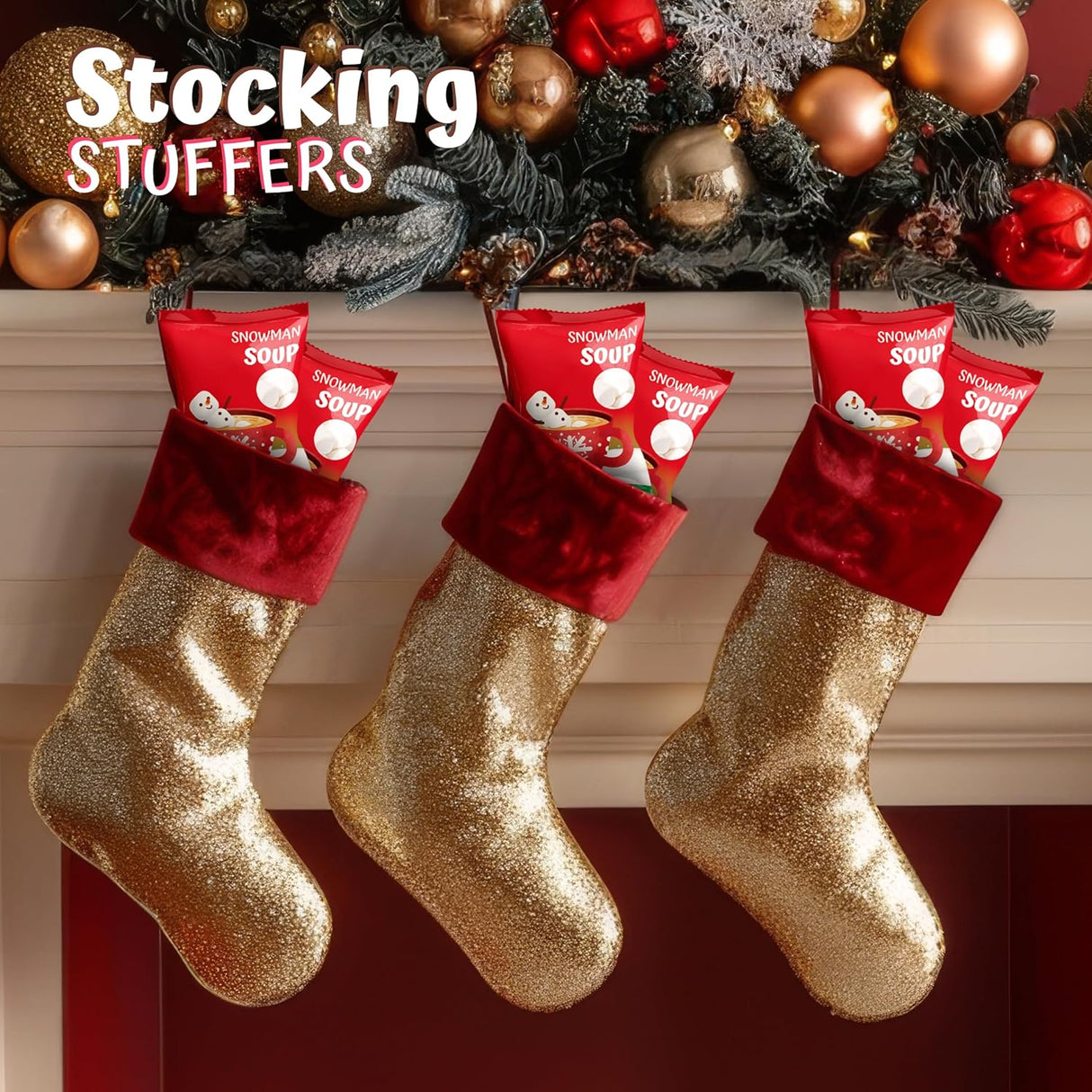 4E's Novelty Snowman Soup Mini Marshmallow 50 Packs - Individually Wrapped Marshmallows Packets for Hot Chocolate Cocoa Topper & Stocking Stuffers