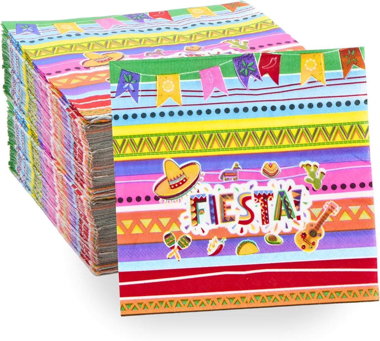 4E's Novelty 50 Pack Cinco De Mayo Fiesta Napkins – Perfect Party Decorations & Supplies