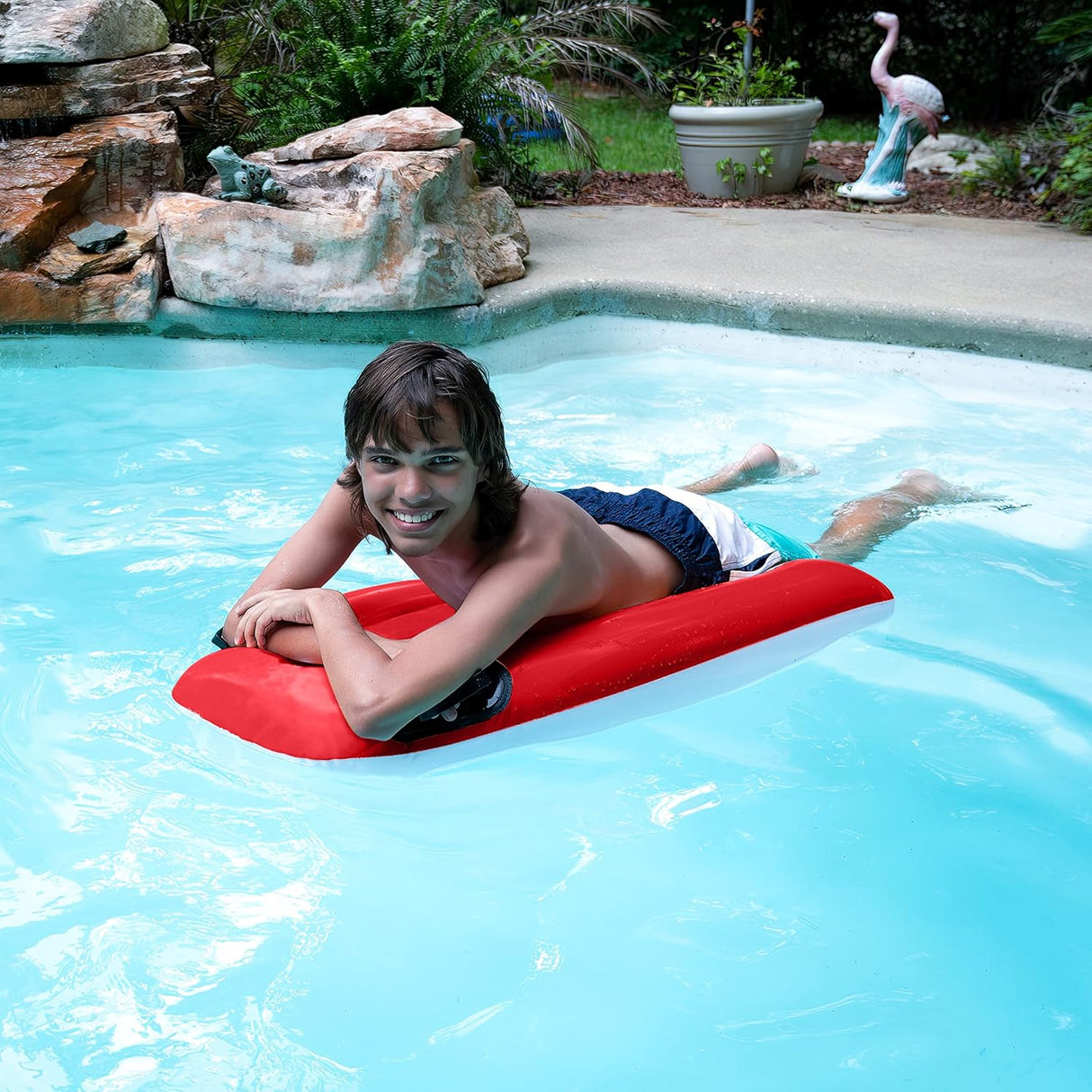 4E's Novelty 2 Pack Inflatable Body Boards with Handles – Perfect for Beach, Pool & Backyard Water Slides