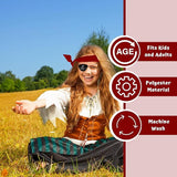 4E's Novelty Captain Pirate Costume Accessories 4Pcs Set Red Headband Bandana Head Scarf