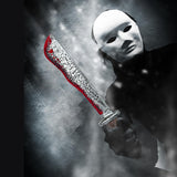 17’’ Fake Bloody Machete - Large Plastic Knife with Fake Blood, Halloween Costume Accessory