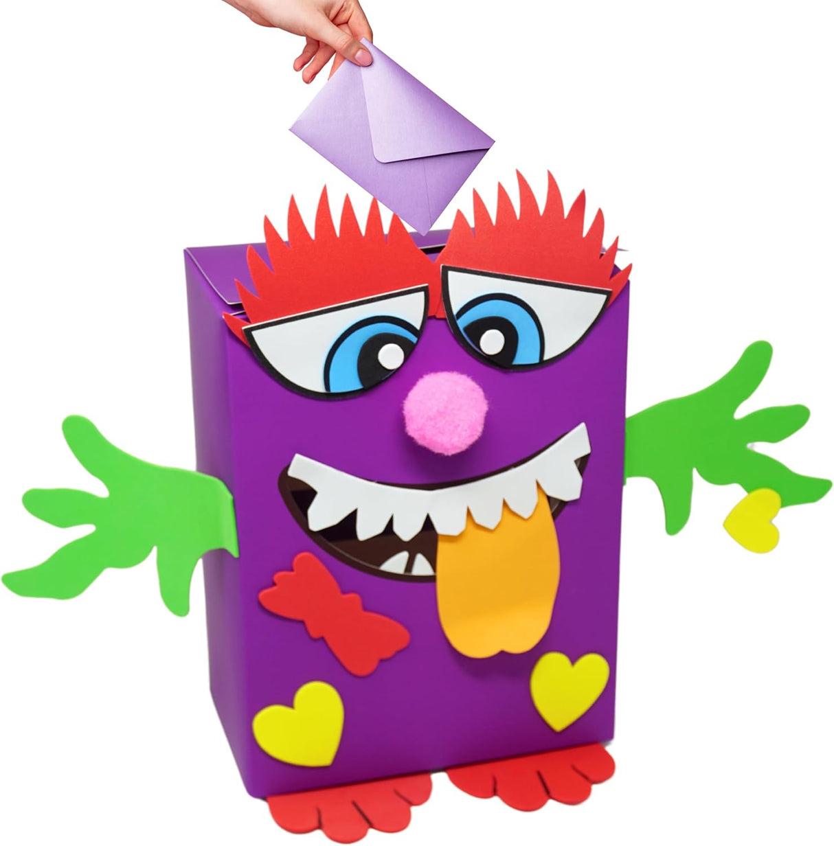 4E's Novelty DIY Monster Valentine Mailbox Kit – Creative Kids’ Craft for School Projects