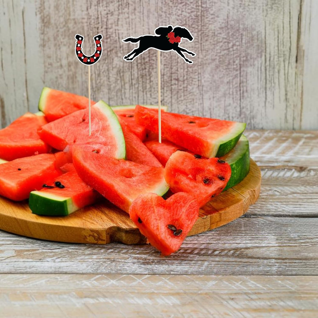 4E's Novelty Horse Racing Derby Toppers Picks 60 Pack – Kentucky Derby Party Toothpicks for Cupcakes, Appetizers & Western Decorations