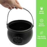 4E's Novelty Large Plastic Black Cauldron – 7" St. Patrick's Day Pot of Gold Decoration, Candy Holder