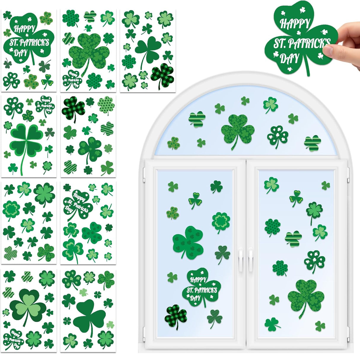 4E's Novelty 115 Pcs St Patricks Day Window Clings (9 Sheets)