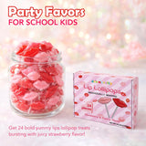 4E's Novelty 24 Pack Lip Lollipops, Individually Wrapped Yummy Lips Lollipop Bulk
