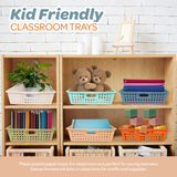 4E's Novelty 6 Pack Classroom Paper Baskets, Organizing Desk Boho Tray