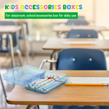 4E's Novelty 4 Pack Large Pencil Case Boxes, Pencil Boxes Classroom