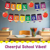 4E's Novelty Back to Classroom Decorations Banners, 2 Strings 10ft Welcome Back to School Banner