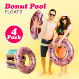 4e's Novelty 4-Pack Pool Donut Floats 30" Swim Rings