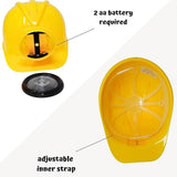 4E's Novelty Adjustable Yellow Construction Worker Hard Hat with LED Light for All Ages