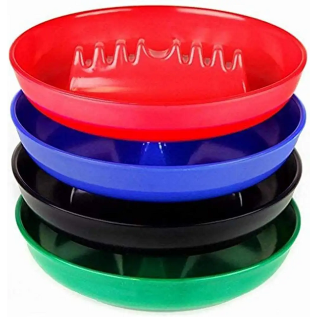 Escest Set of 4 Assorted Colors - Round Plastic Cigarette Cigar Ashtray Tabletop Ash Tray