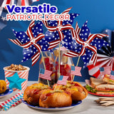4E's Novelty Patriotic Pinwheels 12 Pack Pinwheels Bulk, 4th of July Decor, Memorial Day Decor, Patriotic Outdoor Decor