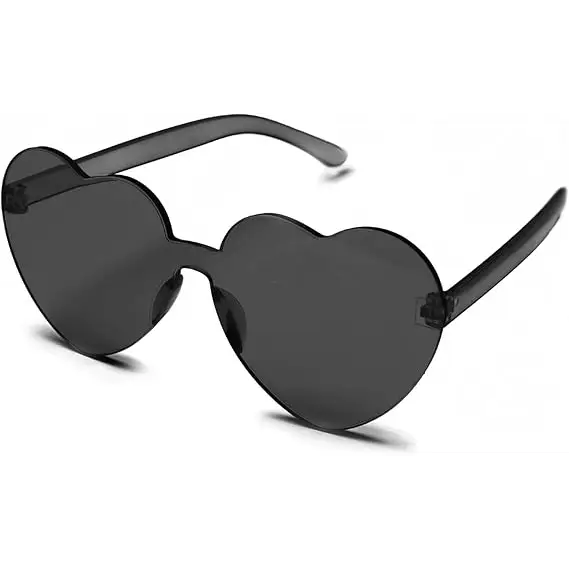 Feathered Cowboy Hat & Heart Sunglasses for Women