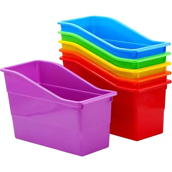 File Bins: Plastic Storage Bin File Organizer Classroom Organization Storage Basket Desk with Storage Desktop Organizer