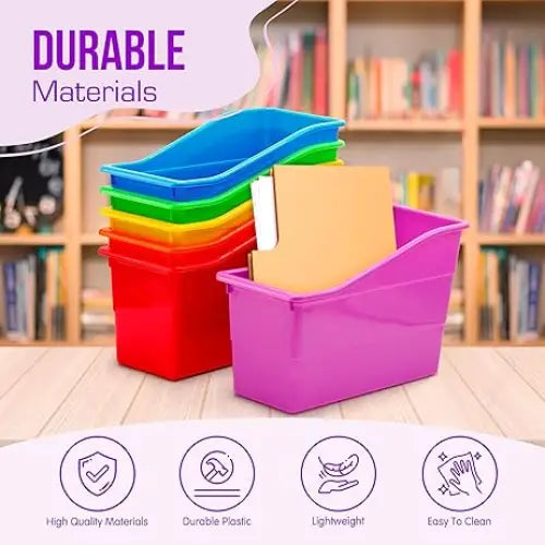 File Bins: Plastic Storage Bin File Organizer Classroom Organization Storage Basket Desk with Storage Desktop Organizer