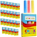  Jumbo Chalk for Kids, 24 pcs per pack , Non-Toxic Sidewalk Chalk Bulk Pack, Ideal for Toddlers ages 1 to 3