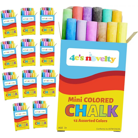 Mini Chalk Set - Sidewalk Chalks for Kids, Crayola Chalks Party Favors - 12 pcs per pack