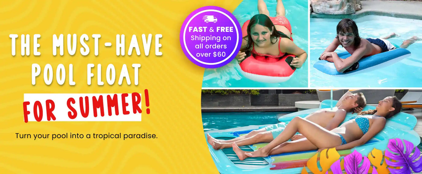 Pool float advertisement.