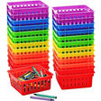 Square Classroom Baskets for Classroom Storage - Crayon Organizer Small Bins Plastic Crayon Box Crayon Storage Pencil