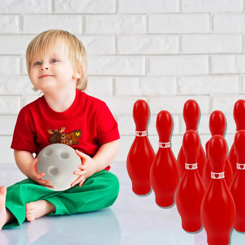 Valentine’s Day Bowling Game Set - 10 Pins 2 Balls for Kids & Adults