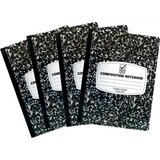 Wide Ruled Composition Notebooks [4 Pack] Hard Cover 100 sheets 9.75’’ x 7.5’’ - Back to School Supplies For Students &