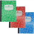 Wide Ruled Notebook Assorted Color Marble Composition Notebook Primary K-2 College Ruled - 3 pcs Notebooks for School