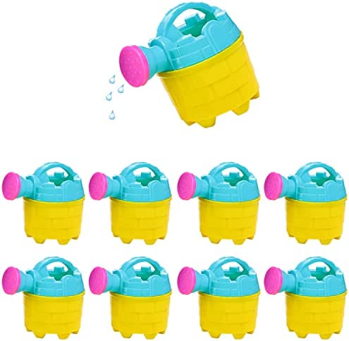 4E's Novelty 12 Pcs Kids Watering Can Bulk (Mini) Plastic - Gardening Planting Tools for Kids & Toddlers, Beach Party Favors, Sand Toys, Bulk Gifts