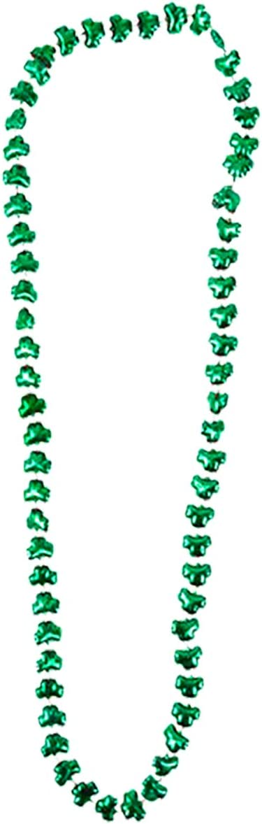 St Patricks Day Beads Necklace Bulk (72 Pack) Shamrock Green Beads - St. Patrick's Day Gifts for Kids, 33" 7mm Kids Party Favor Supplies Costume Accessories by By 4E’s Novelty