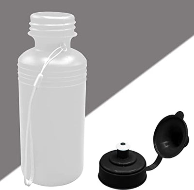 12 Sports Water Bottles Bulk (12 Pack) 18 oz Squeeze Reusable Plastic White Water Bottle, BPA Free, School Kids Water Bottles by 4E's Novelty