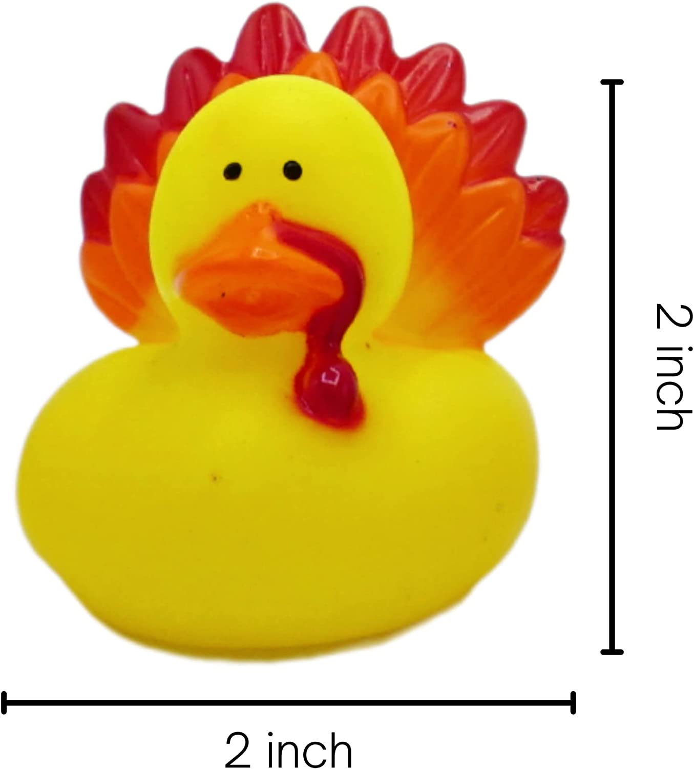 Thanksgiving Rubber Duckies (12 Pack) Thanksgiving Themed Rubber Ducks Turkey & Pilgrim Ducks, Thanksgiving Party Favors Supplies for Kids, Table Centerpiece Vinyl 2.5" - for Kids Bath Toys, Jeep Ducking by 4E's Novelty