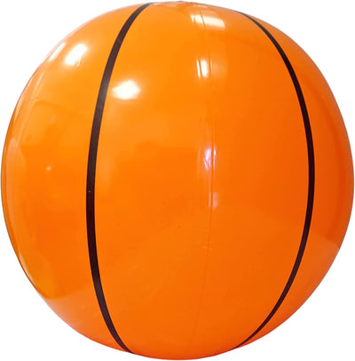 Inflatable Basketball [12 Pack] Large 20" Basketball Beach Ball Bulk for Sports Themed Basketball Party Decorations & Favors, Fun Beach Pool Games & Toys for Kids by 4E's Novelty