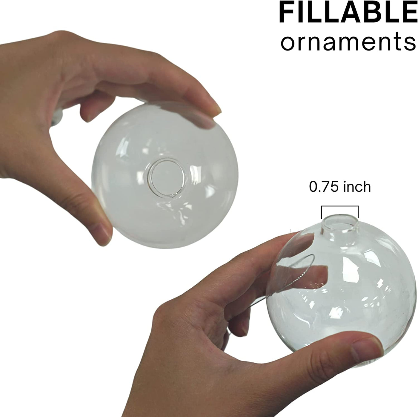 Clear Plastic Ball Ornaments for Crafts Fillable - 12 Pack Bulk, 80mm 3.15" Transparent Shatterproof Fillable Christmas Ornaments for DIY Crafts by 4E's Novelty