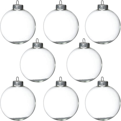 12Pcs Clear Glass Ball Ornaments 3.15 Inch for Crafts DIY, Large 80mm Fillable Ornaments, Clear Ball Ornaments for Christmas Tree Decoration by 4E's Novelty