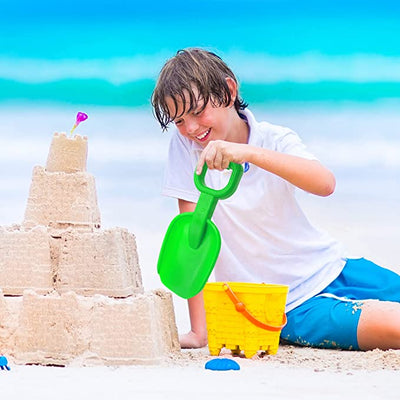 4E's Novelty 15 Inch Beach Shovel Large - 4 Pack Sand Shovel for Kids Heavy Duty Plastic - Great for Beach Toys for Kids 3-10, Sand Toys for Toddlers, Outdoor Summer Sandbox Toys