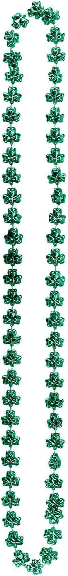 St Patricks Day Beads Necklace Bulk (72 Pack) Shamrock Green Beads - St. Patrick's Day Gifts for Kids, 33" 7mm Kids Party Favor Supplies Costume Accessories by By 4E’s Novelty