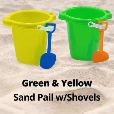 4E's Novelty 7" Beach Buckets and Shovels Set for Kids - Strong Large Sand Bucket for Toddler Beach Toys for Kids 3-10, Sand Toys for Kids 6-10