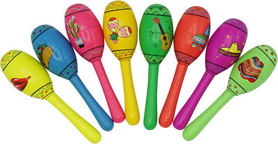 16 Fiesta Maracas Party Favors for Kids & Adults Wooden - Cinco de Mayo Mexican Party Supplies, Fiesta Decoration By 4E’s Novelty