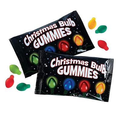 Christmas Light Bulb Gummy Candy - 9 Individually Wrapped Packs - Approx 7 Pcs In Each Bag, for Gingerbread House Decorating, Stocking Stuffers by 4E's Novelty